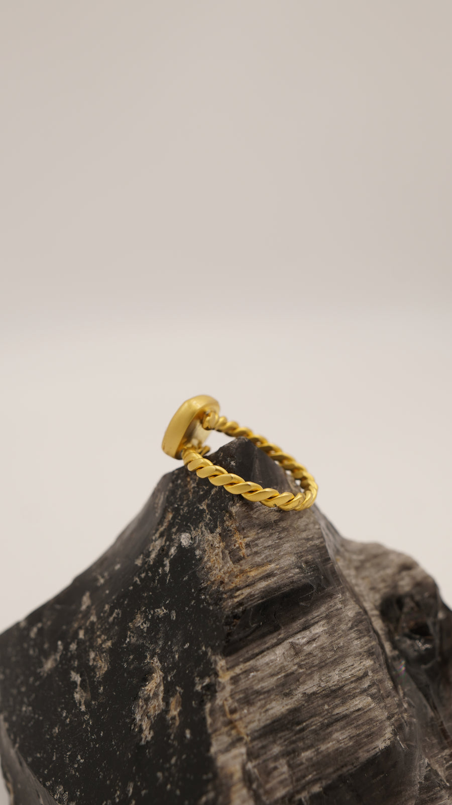 Brezilya Akik Taşlı Altın Kaplama Bakır Yüzük