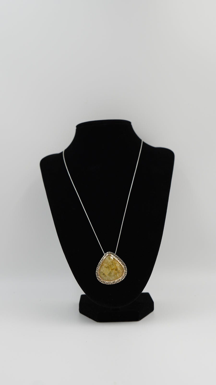 Sitrin Taşlı Gümüş Kolye Ucu