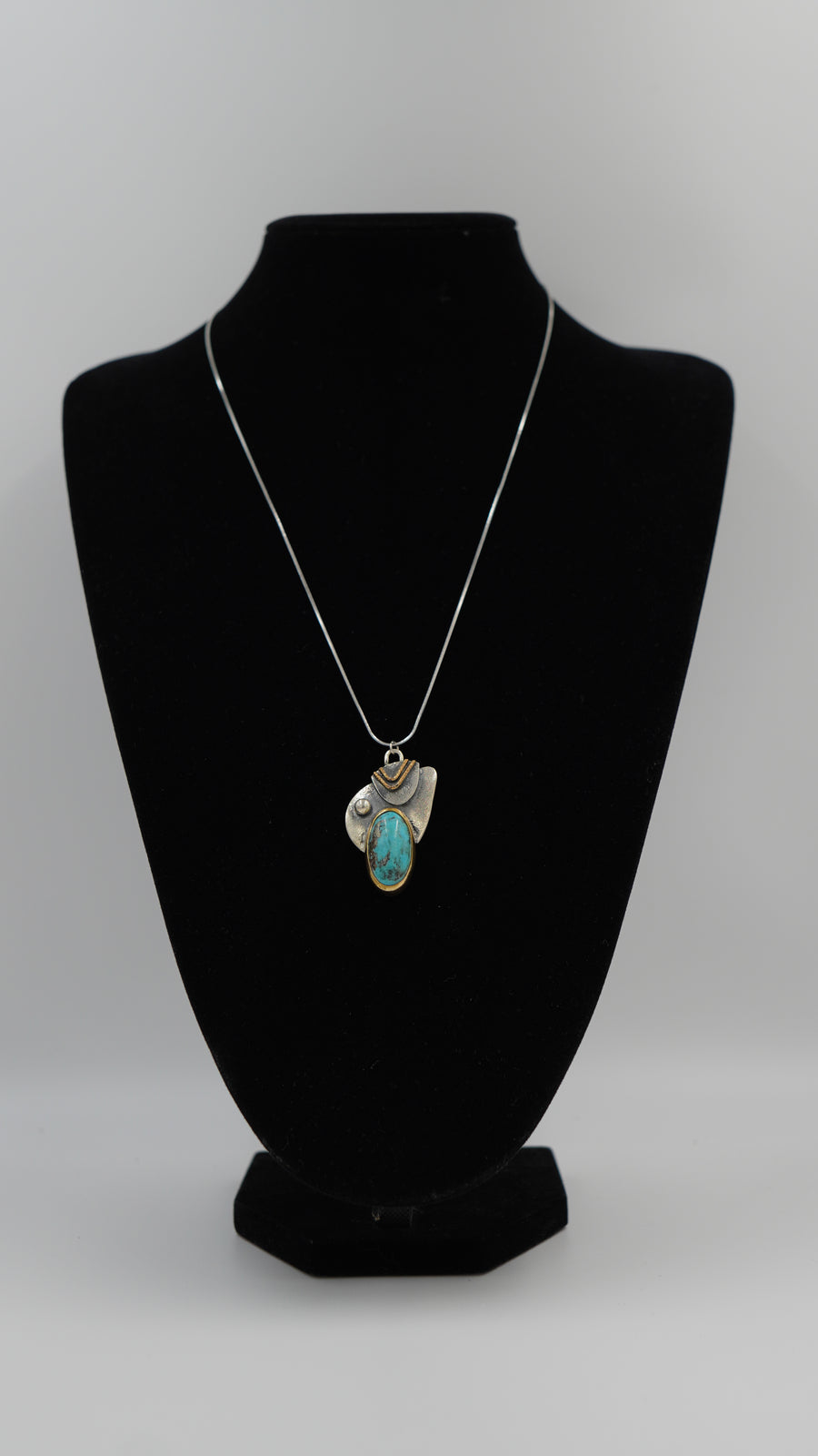 Özel Tasarım Turkuaz Taşlı Gümüş Kolye Ucu