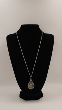 Lale Figürlü Lapis Lazuli Gümüş Kolye Ucu