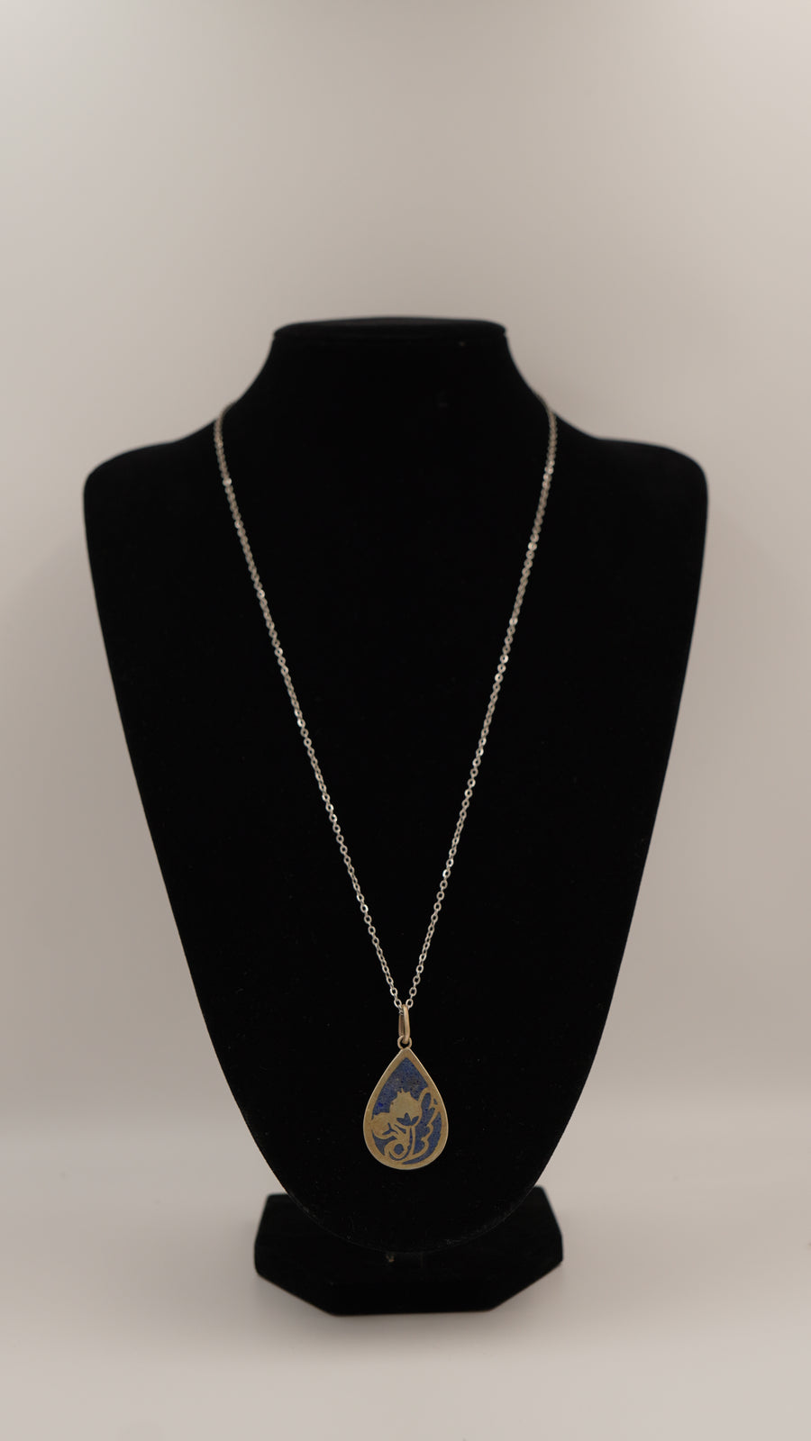 Lale Figürlü Lapis Lazuli Gümüş Kolye Ucu