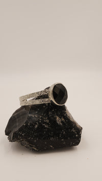 Obsidyen Taşlı Saf Bakır Bileklik – 1. Kalite Taş, 18 Ayar Rodyum Altın Kaplama