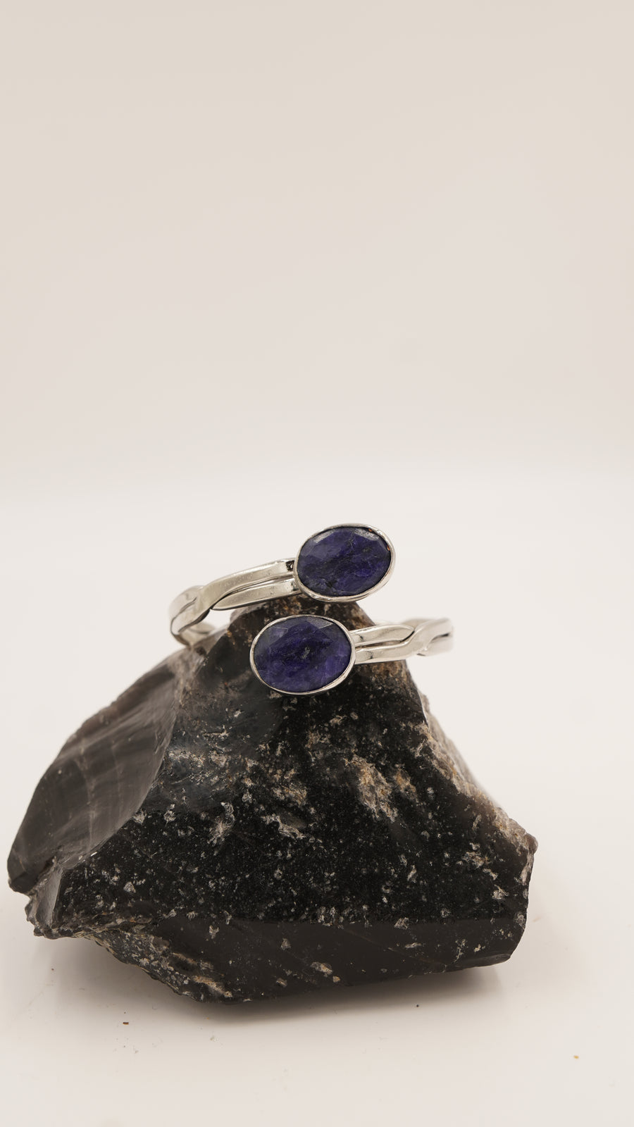 Çift Lapis Taşlı Saf Bakır Bileklik – 18 Ayar Rodyum Altın Kaplama