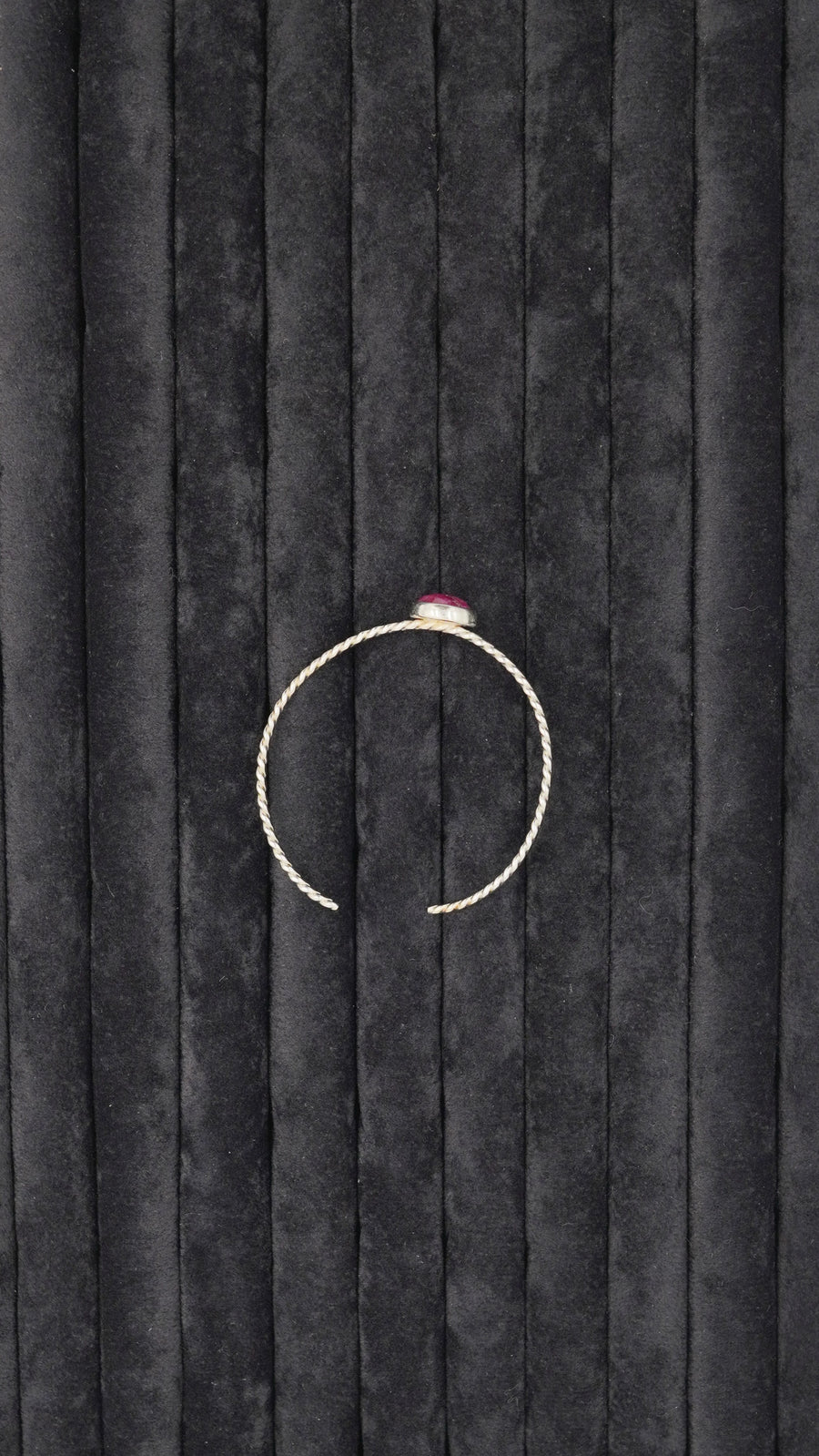 Kök Lal Taşlı El Yapımı Bakır Bileklik – 18 Ayar Rodyum Altın Kaplama