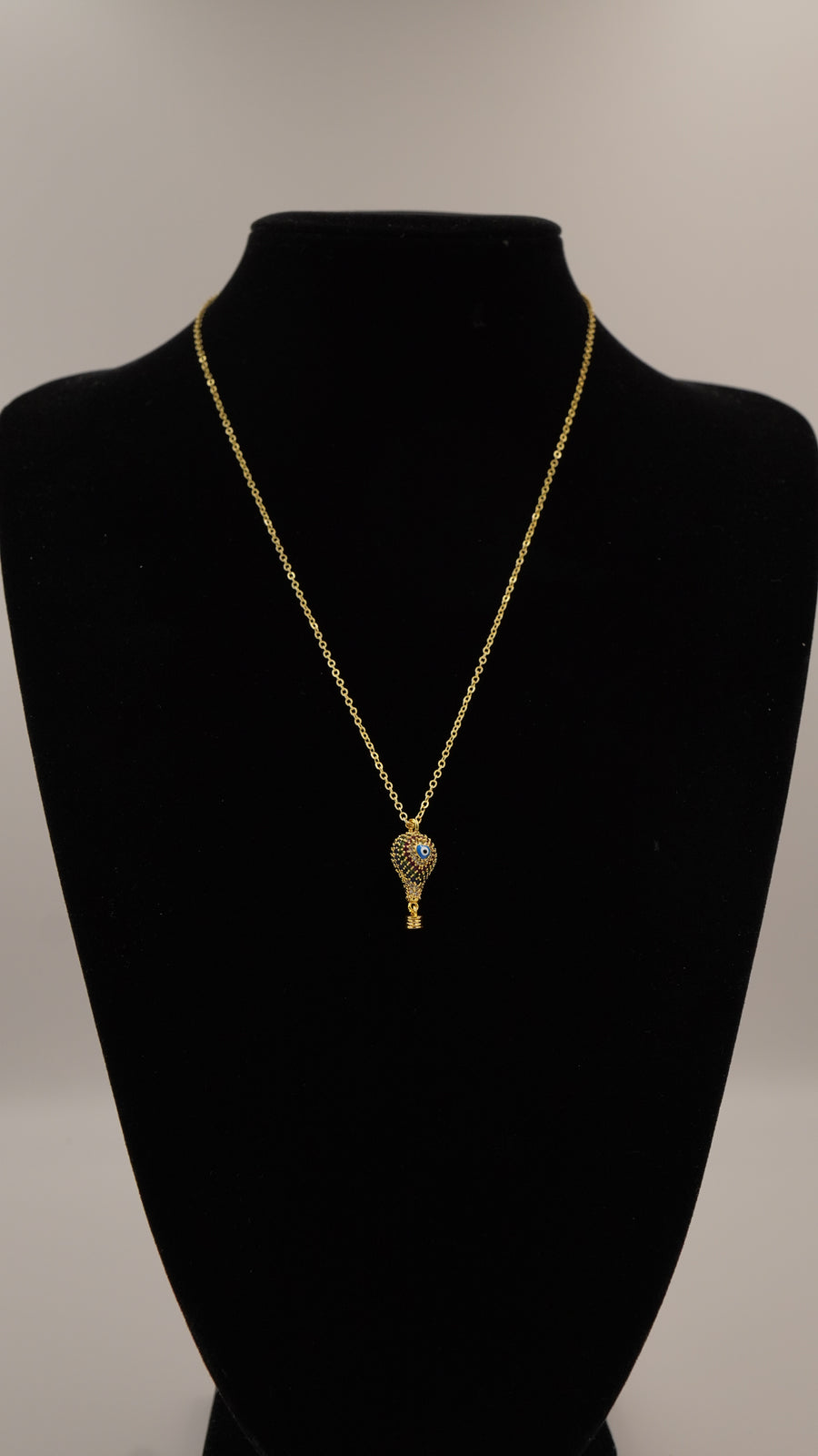 Nazar Boncuğu Detaylı Uçan Balon Figürlü Zirkon Taşlı Kolye