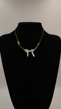 Mix Doğal Taşlı Çelik Kolye