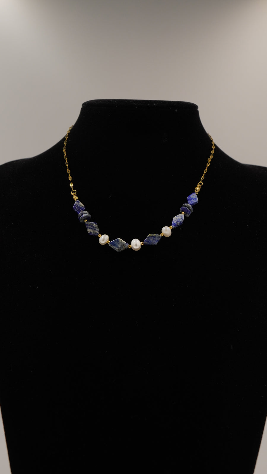 Lapis Lazuli Doğal Taşlı Çelik Kolye