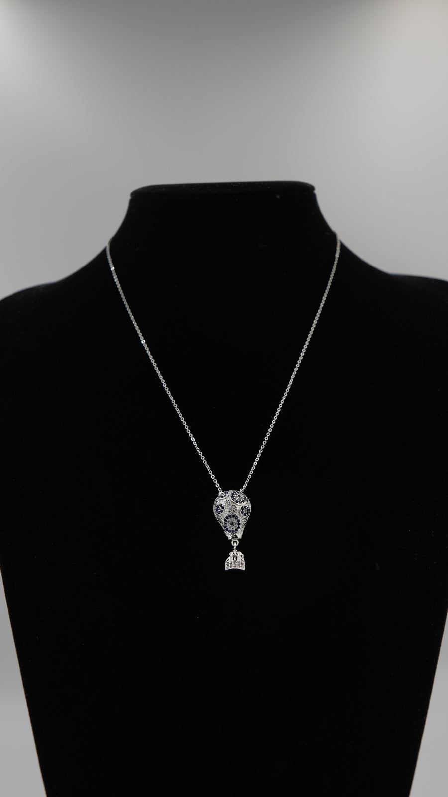 Balon Desenli Zirkon Taşlı Çelik Kolye