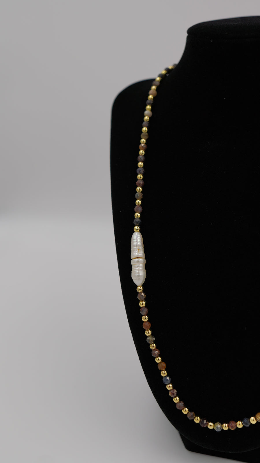 Barok İnci & Turmalin Tasarım Kolye