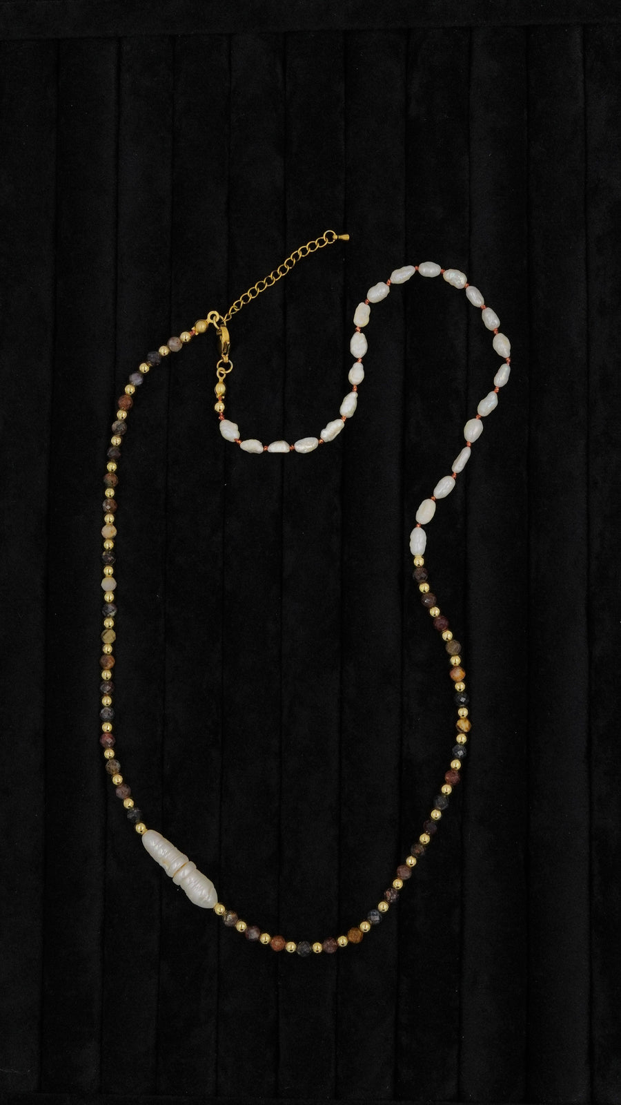 Barok İnci & Turmalin Tasarım Kolye