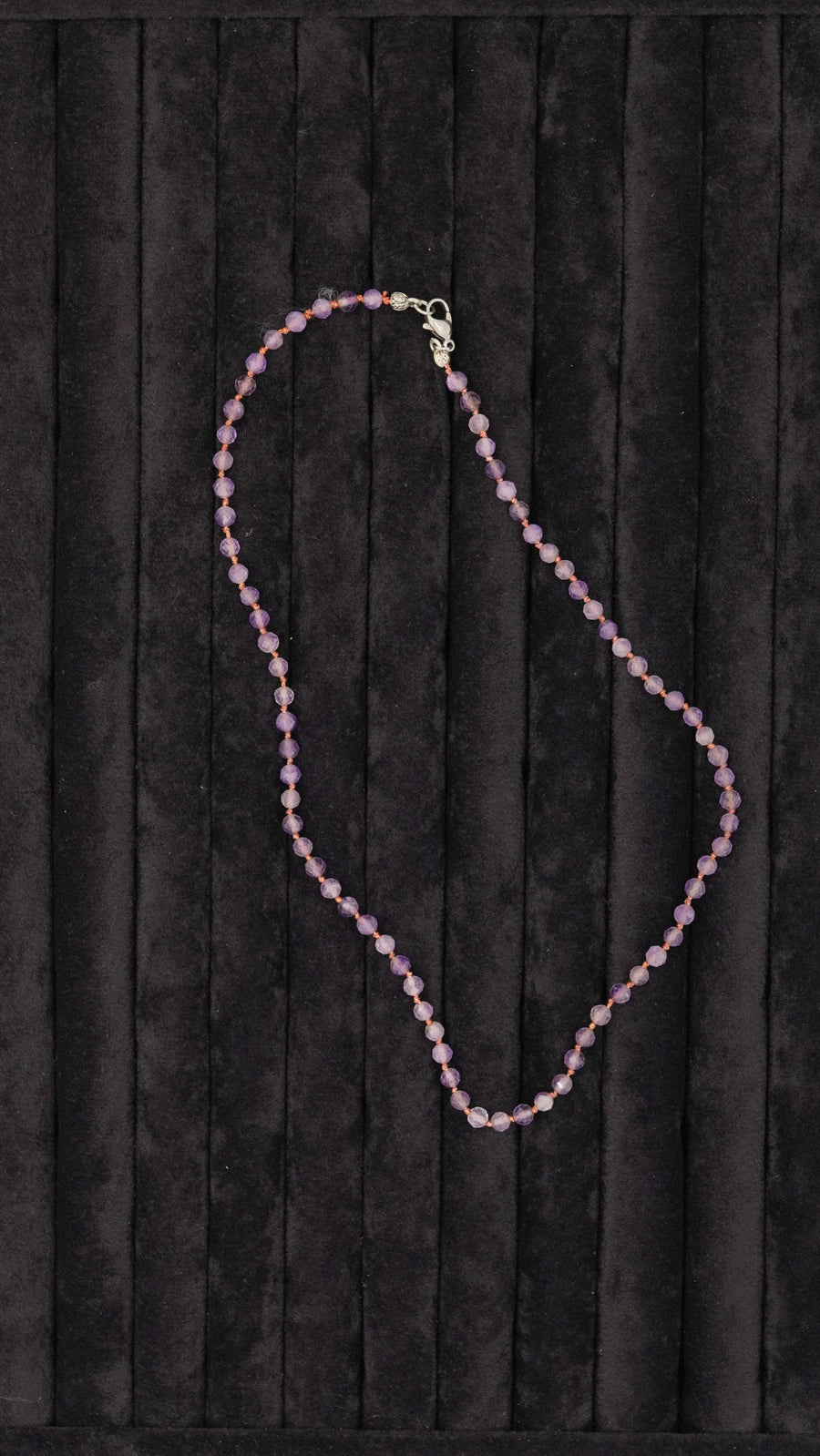 Ametist Doğal Taş Kolye – Bakır İpli Tasarım