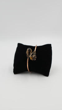 Kaplangözü Çift Taşlı Bakır Bileklik – Çift Pencereli El Yapımı Model