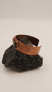 Çift Taşlı Labradorit El Yapımı Saf Bakır Bileklik – Ayarlanabilir