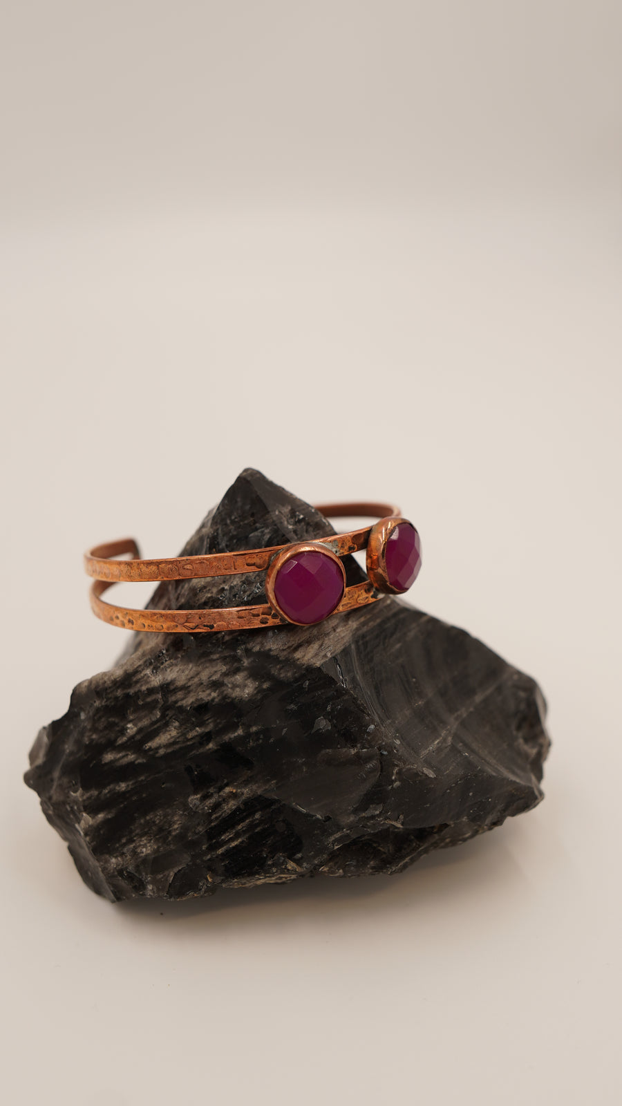 Brezilya Akik Taşlı El Yapımı Bakır Bileklik