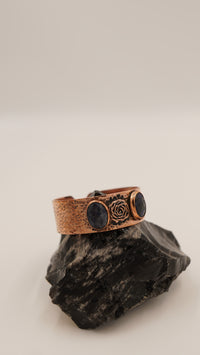 Lapis Lazuli Taşlı El Yapımı Saf Bakır Bileklik