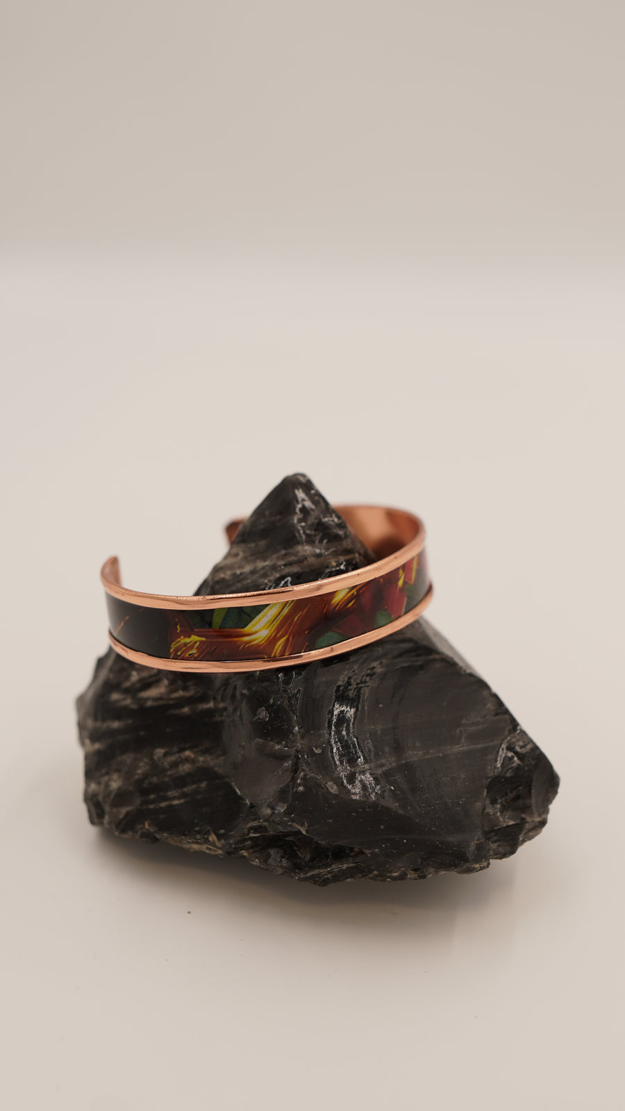 Karışık Epoksi Detaylı Saf Bakır Bileklik
