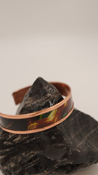 Karışık Epoksi Detaylı Saf Bakır Bileklik