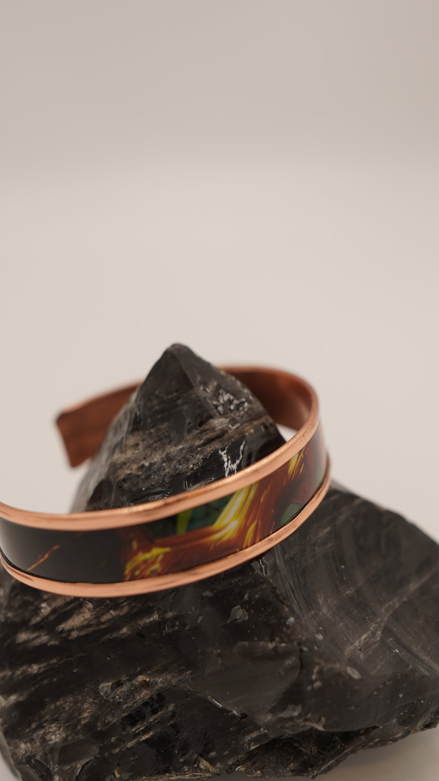 Karışık Epoksi Detaylı Saf Bakır Bileklik