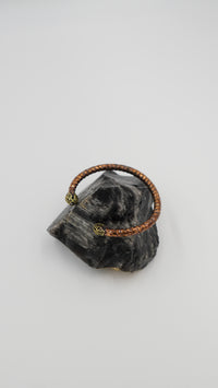 Pirinç Topuz Detaylı Çift Topuzlu El Yapımı Bakır Bileklik – Ayarlanabilir