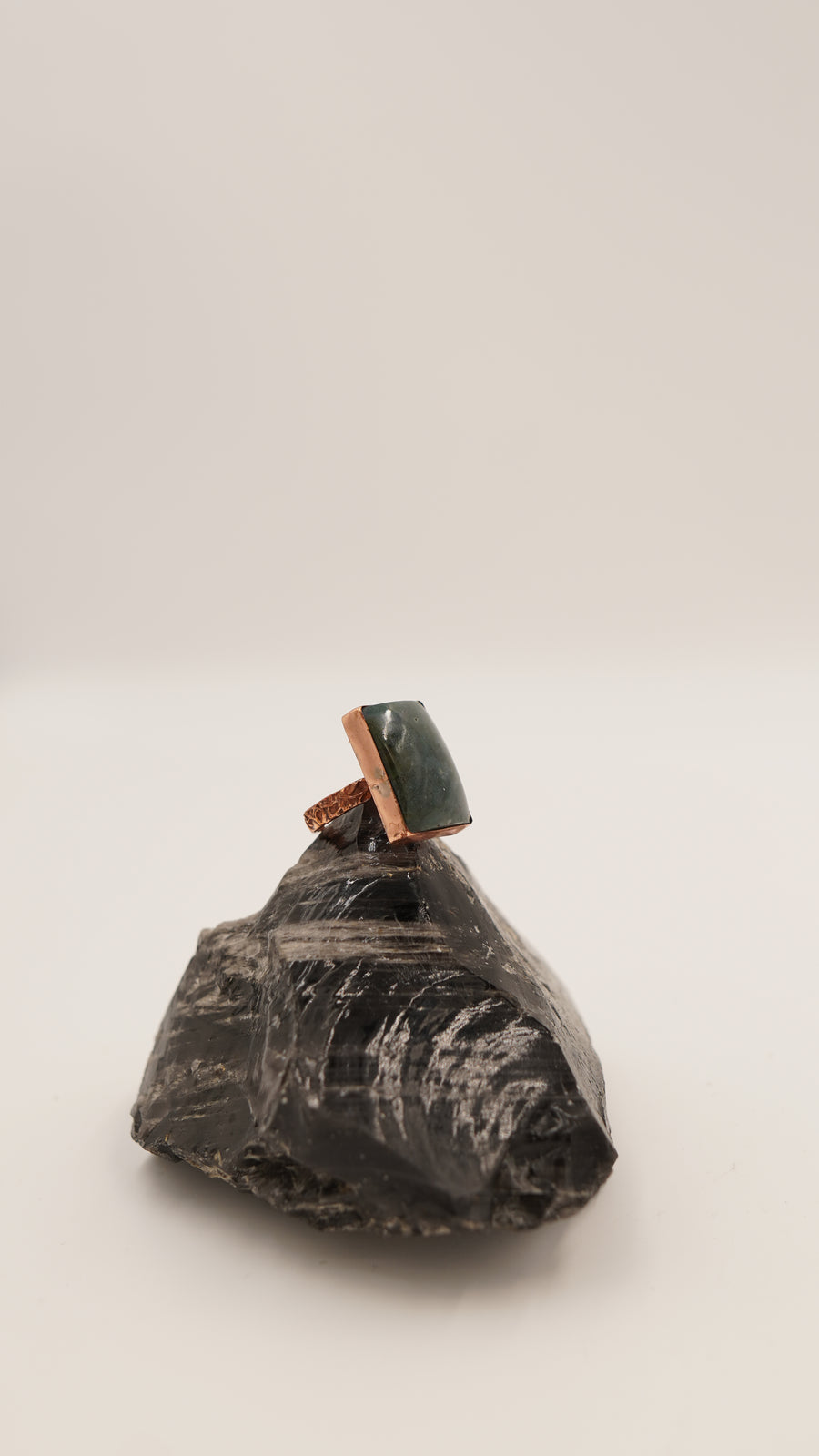 Ametist Taşlı Saf Bakır Yüzük – Tek Üretim