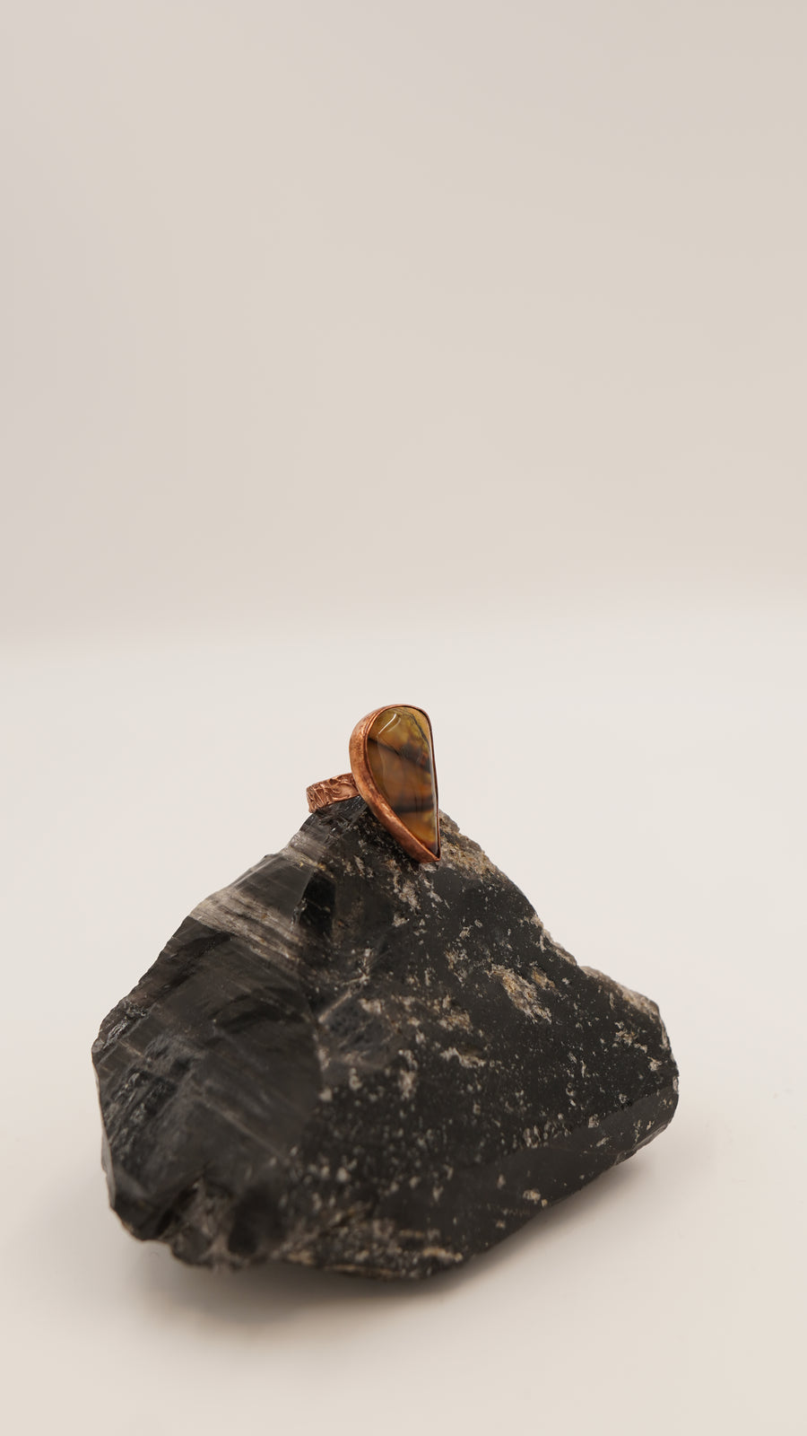 Okyanus Jasper Taşlı Saf Bakır Yüzük – Tek Üretim