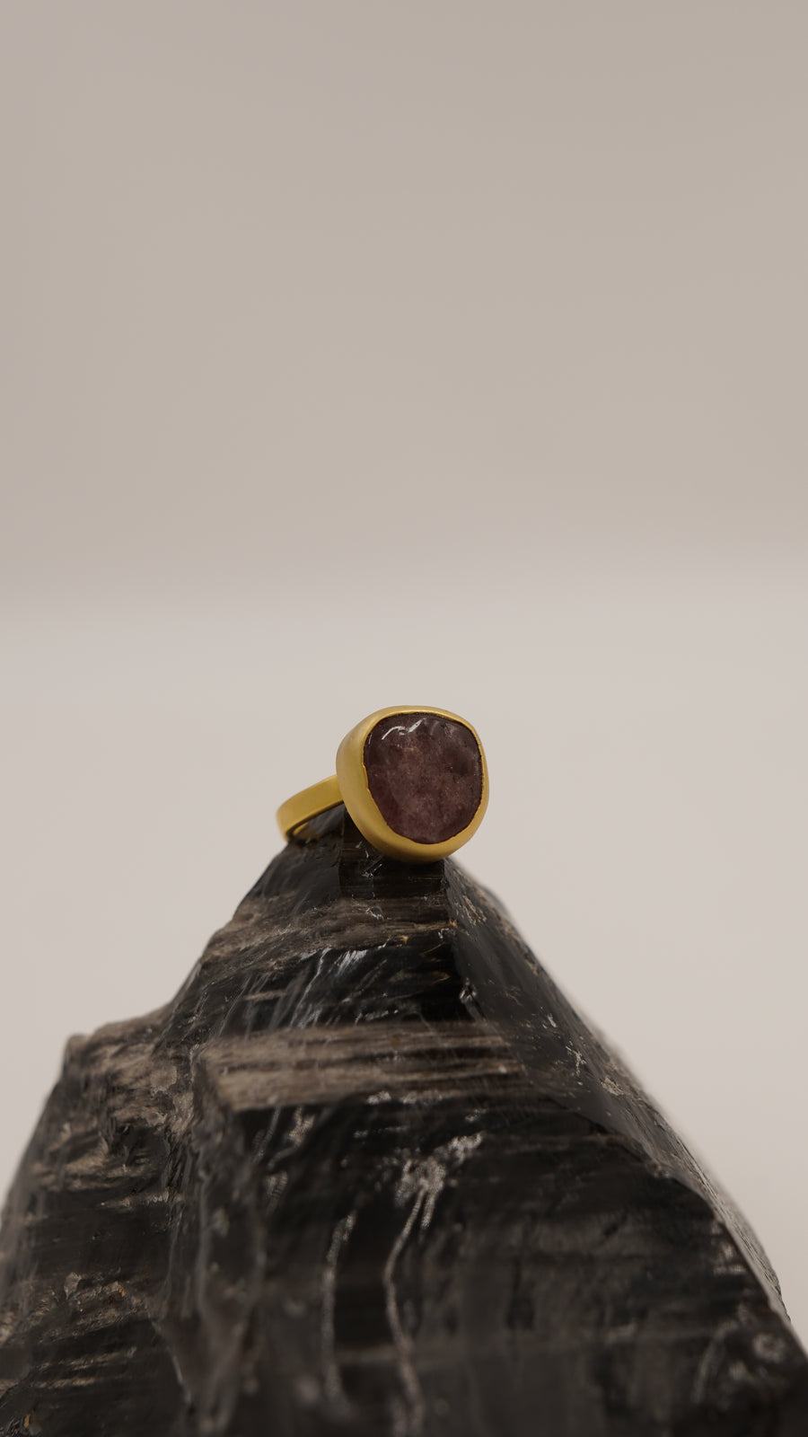 Ametist Taşlı Özel Yapım Bakır Yüzük