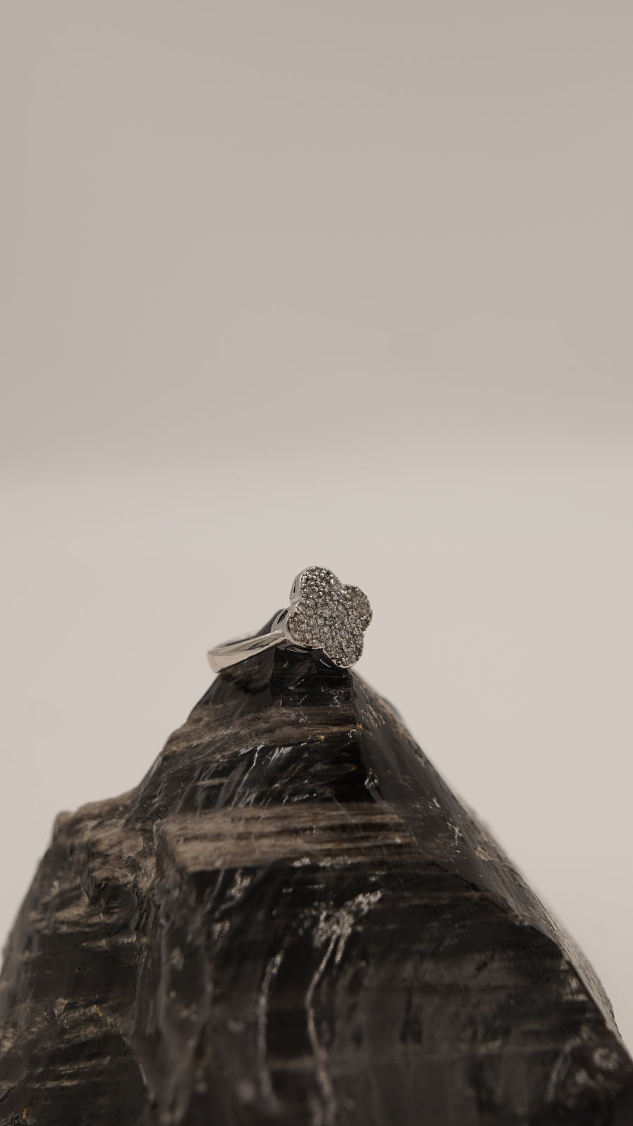 Zirkon Taşlı Yonca Motifli Altın Kaplama Bronz Yüzük