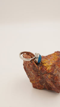 Akuamarin Taşlı Altın Kaplama Bakır Yüzük