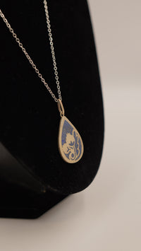 Lale Figürlü Lapis Lazuli Gümüş Kolye Ucu