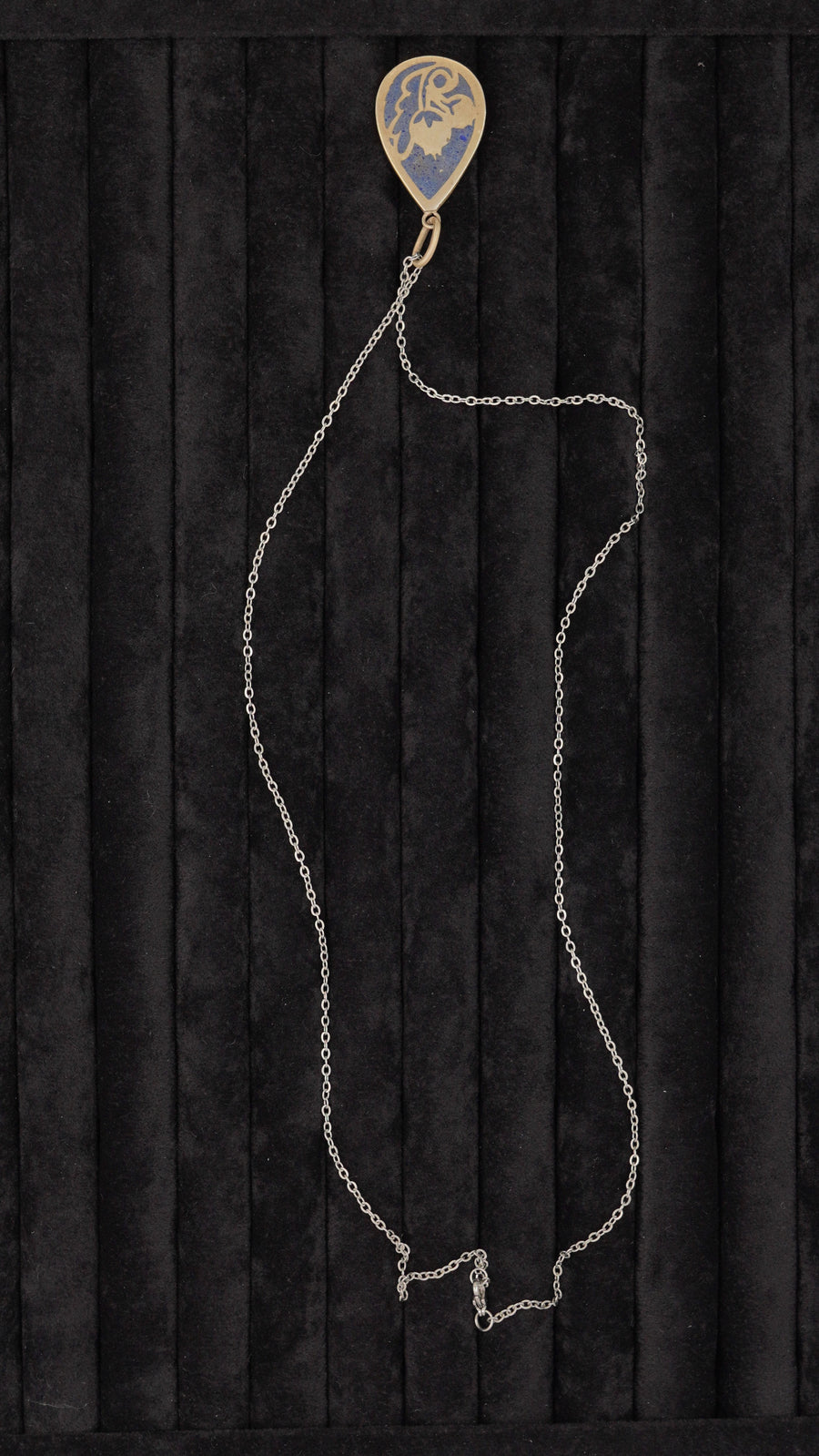 Lale Figürlü Lapis Lazuli Gümüş Kolye Ucu