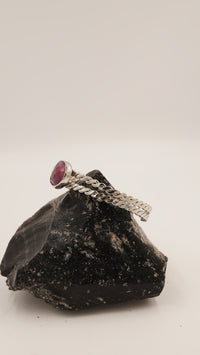 Kök Yakut Taşlı Saf Bakır Bileklik – 1. Kalite Taş, 18 Ayar Rodyum Altın Kaplama