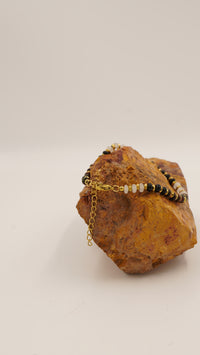 Quartz, Oniks, Turmalin & Kaplan Gözü Taşlı Çelik Bileklik