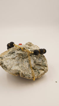 Lav Taşı & Mercan Taşlı Çelik Bileklik – Tek Üretim