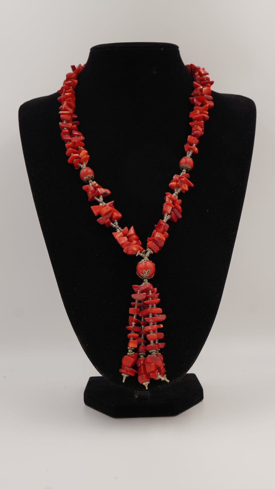 Doğal Mercan Taşlı Otantik Kolye