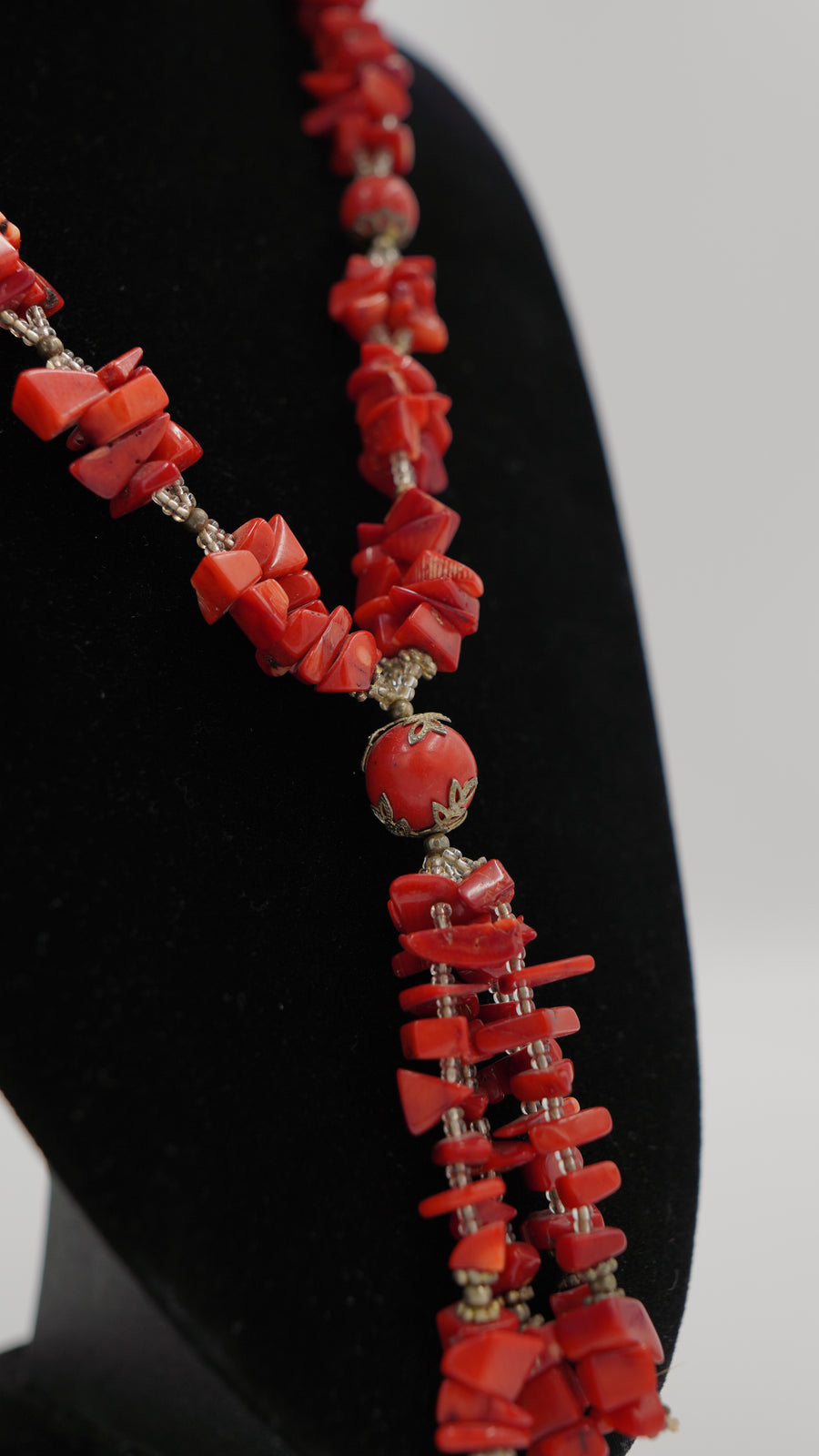 Doğal Mercan Taşlı Otantik Kolye