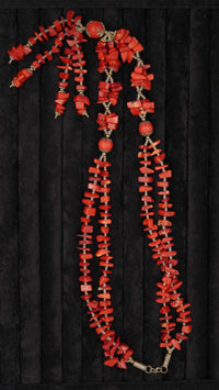 Doğal Mercan Taşlı Otantik Kolye