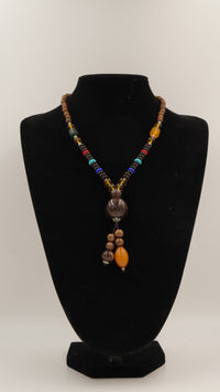 Akik ve Sitrin Detaylı Otantik Doğal Taş Kolye