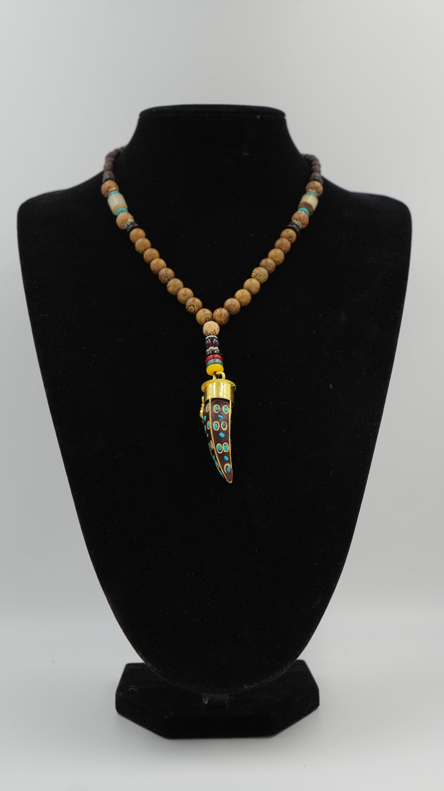 Turkuaz Mine Detaylı Muskat Tohumlu Otantik Kolye