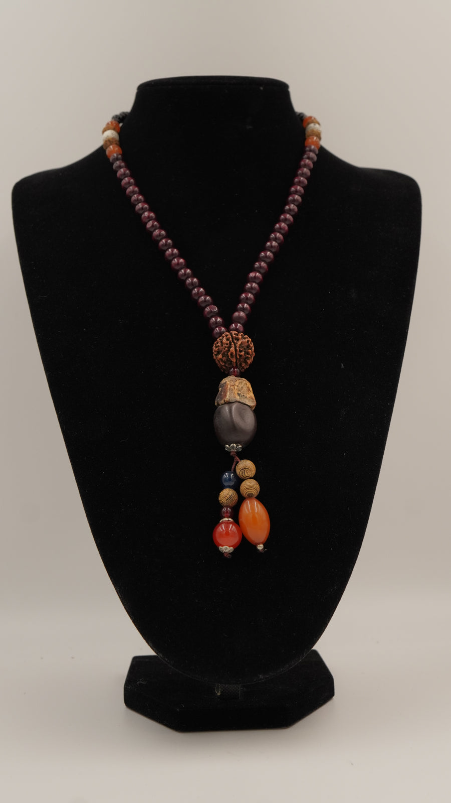 Akik, Yeşim ve Güneş Taşı Detaylı Otantik Tohum Kolye