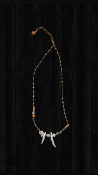 Mix Doğal Taşlı Çelik Kolye