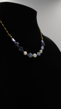 Lapis Lazuli Doğal Taşlı Çelik Kolye