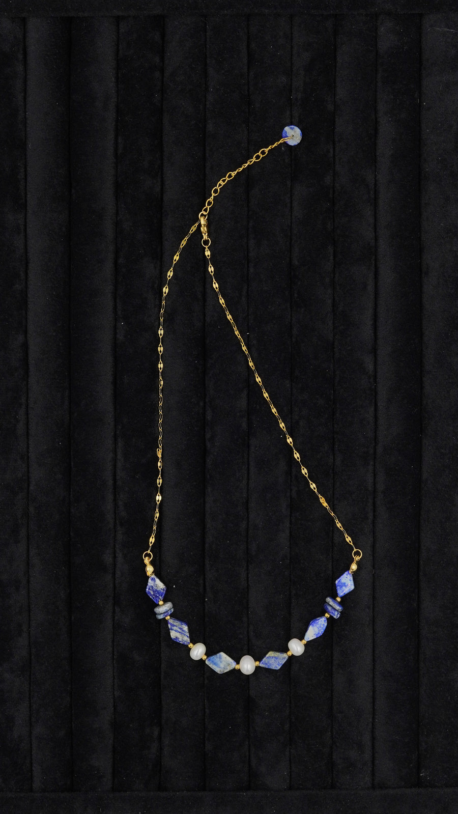 Lapis Lazuli Doğal Taşlı Çelik Kolye