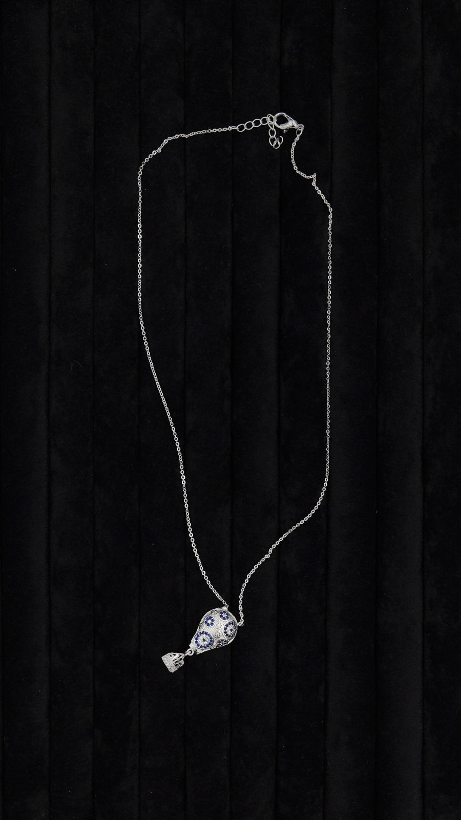 Balon Desenli Zirkon Taşlı Çelik Kolye