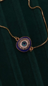 Nazar Boncuğu Figürlü Zirkon Taşlı Çelik Bileklik