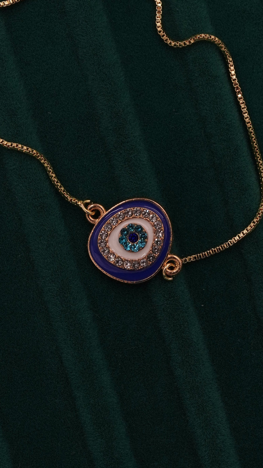 Nazar Boncuğu Figürlü Zirkon Taşlı Çelik Bileklik