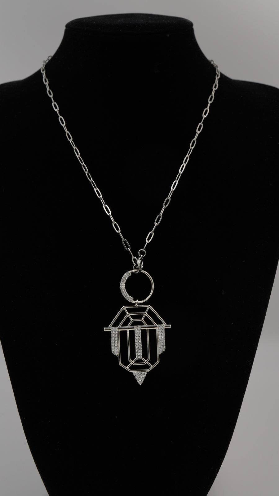 Serenay Model Gümüş Renkli Zirkon Taşlı Kolye