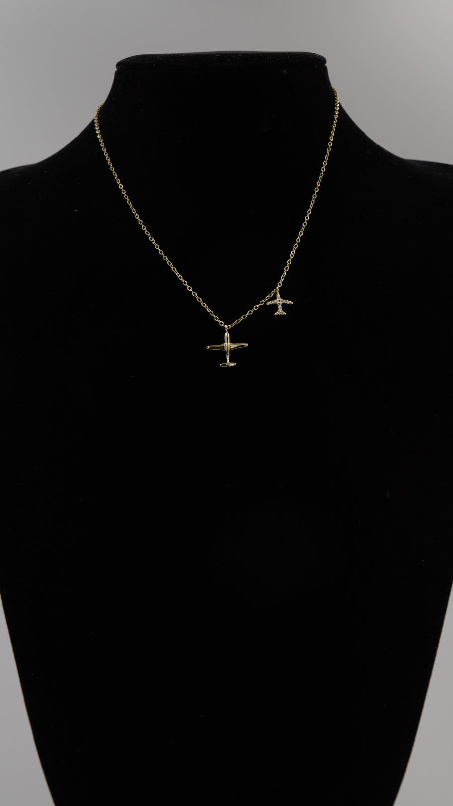 İkili Uçak Figürlü Kolye