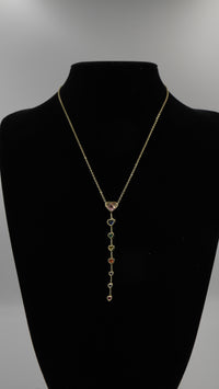 Renkli Zirkon Taşlı Y Kolye