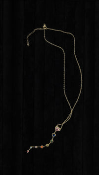 Renkli Zirkon Taşlı Y Kolye