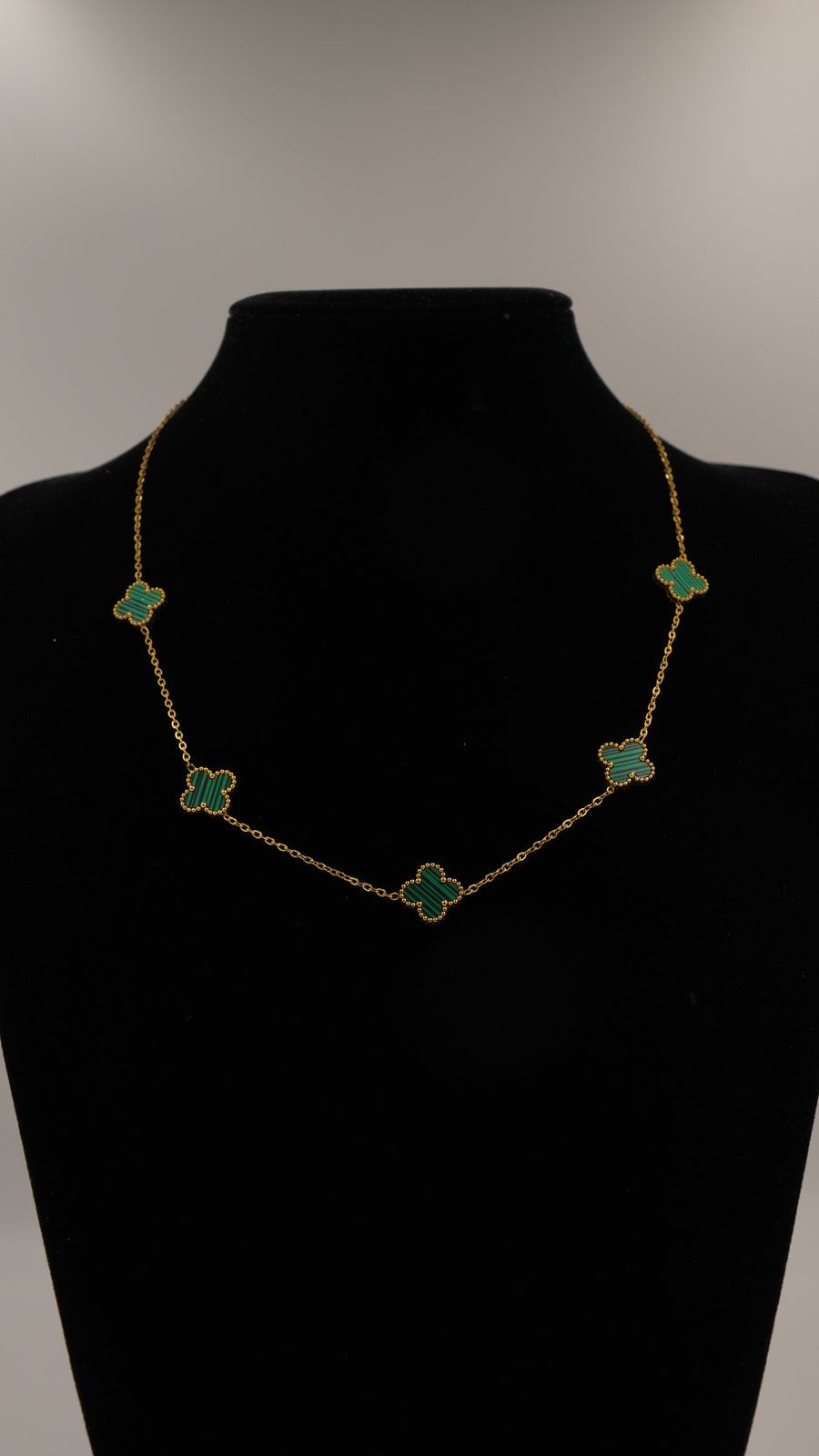 5'li Yonca Figürlü Çelik Kolye - Gold